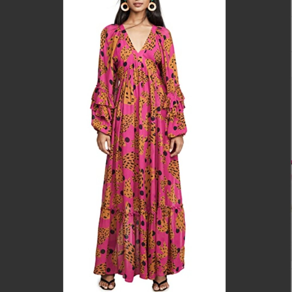 FARM Rio Pink Banana Maxi Dress  - XS